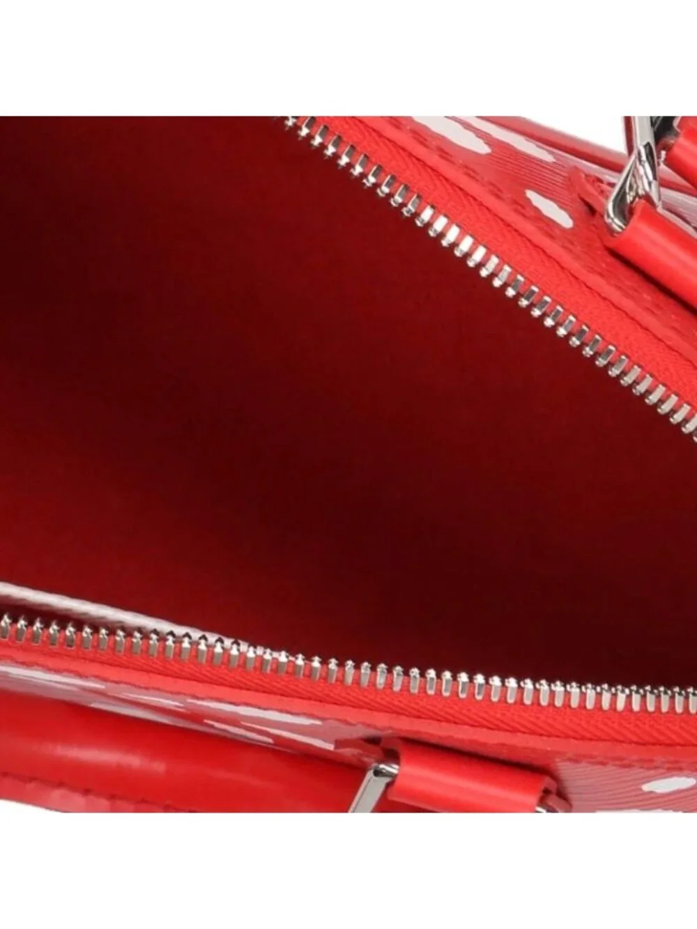 Louis Vuitton YK Alma BB Epi Infinity Dot 2-Way Handbag Red White Yayoi Kusama
